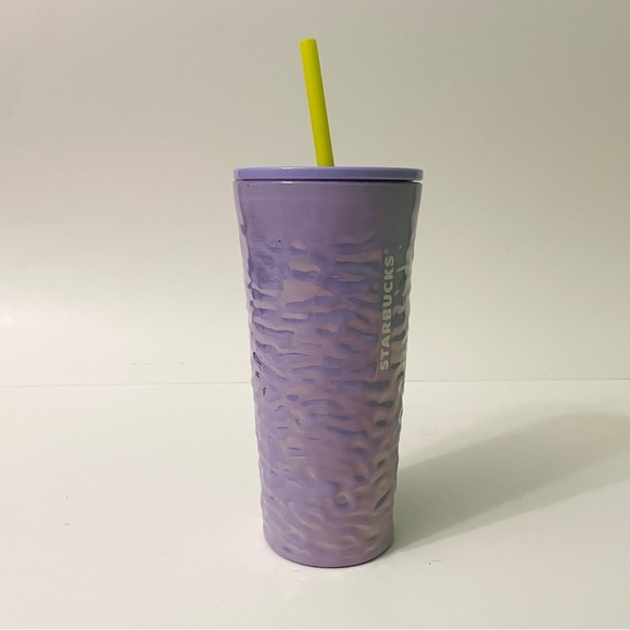Starbucks Fall 2023 Lilac Purple Pearlescent Wave Glass Cold Cup Tumbler Flaws - Picture 7 of 16